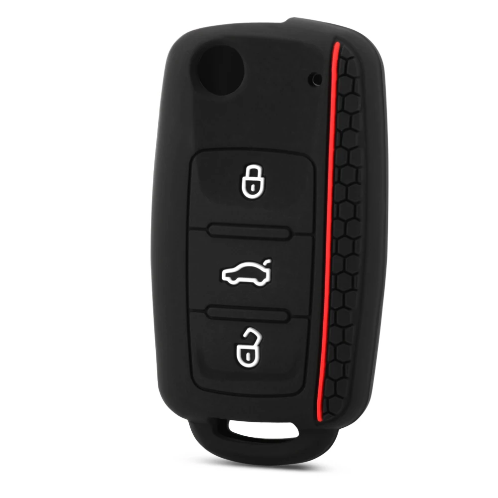 

New Design Car Key Case for VW Golf Jetta for Skoda Yeti Superb Rapid Octavia for SEAT Leon Ibiza 3 Button Silicone Key Cover