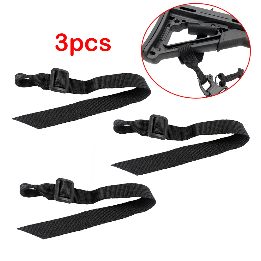 

3 Pcs Buttstock Sling Mount Strap Loop Adapter Webbing Rifle Shotgun Attachment