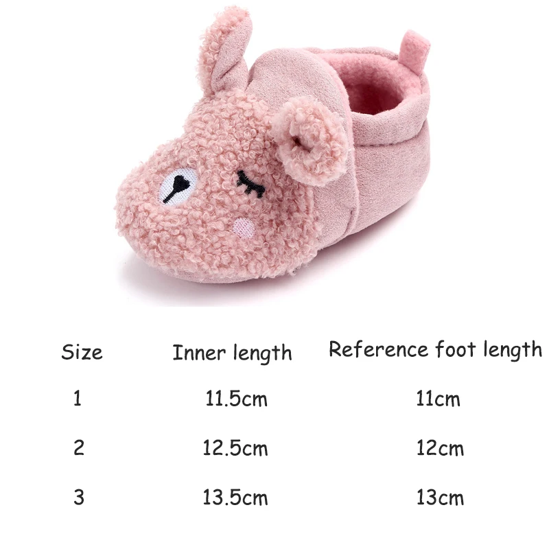 Winter Warm Newborn Snow Boots Shoes Baby Shoes Coral Velvet Cartoon Baby Girl Shoes First Walkers Fashion Princess Soft Sole