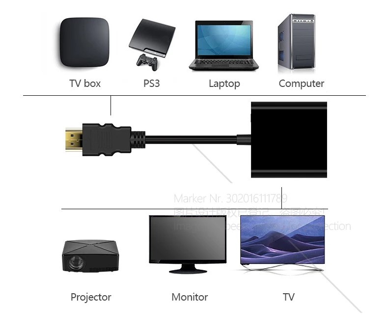 AUN HDMI к VGA адаптер Мужской к Famale конвертер адаптер для ПК, проектор, опционально с аудио