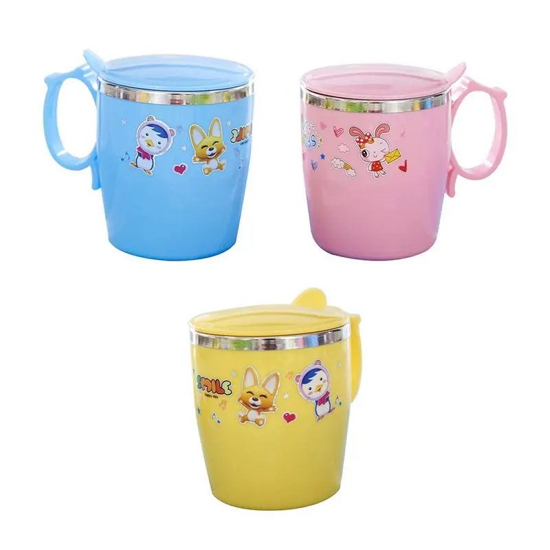 

Urijk Portable Stainless Steel Vacuum Flask Insulated Cup Cartoon Style Kids Food Container Cup Kawaii Colorful