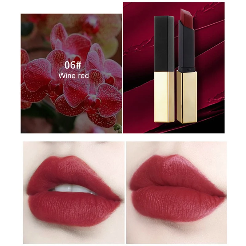 

6 Color Fog Matte Lipstick Waterproof Long Lasting Red Lip Stick Clear Lip Gloss Batons Nude Korean Makeup Beauty Cosmetic
