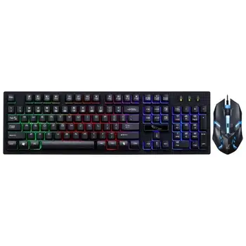 

Gaming Keyboard G20 LED Rainbow Color Backlight Game USB Wired Keyboard Mouse Set DE15 Drop Shipping