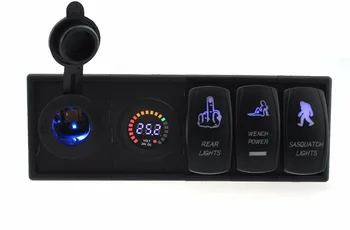 

IZTOSS DC 24V LED Digital voltmeter power Socket with toggle rocker switch jumper wires and housing holder