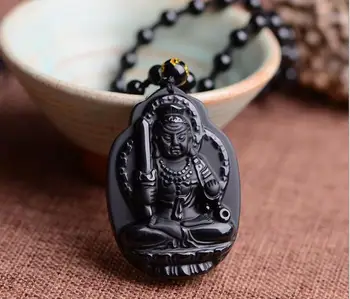 

Natural Obsidian Pendant Eight Guardian Gods Chickens Life Buddha Pendant Men and Women o2#