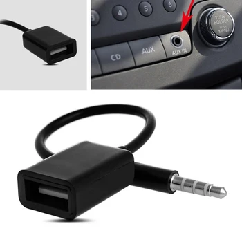 

3.5mm Male AUX Audio Plug Jack To USB 2.0 Female Converter Cable Cord Fr Car MP3
