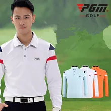 2017 autumn winter PGM golf apparel men's Quick Dry High elasticity Thick Long Sleeved Golf T-shirt softness Polo Shirt