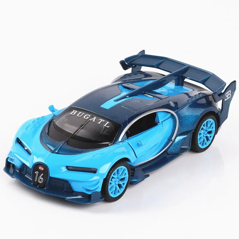 

1:32 Child Bugatti Sound and light belt pull-back vehicle simulation alloy car model crafts decoration collection toy tools