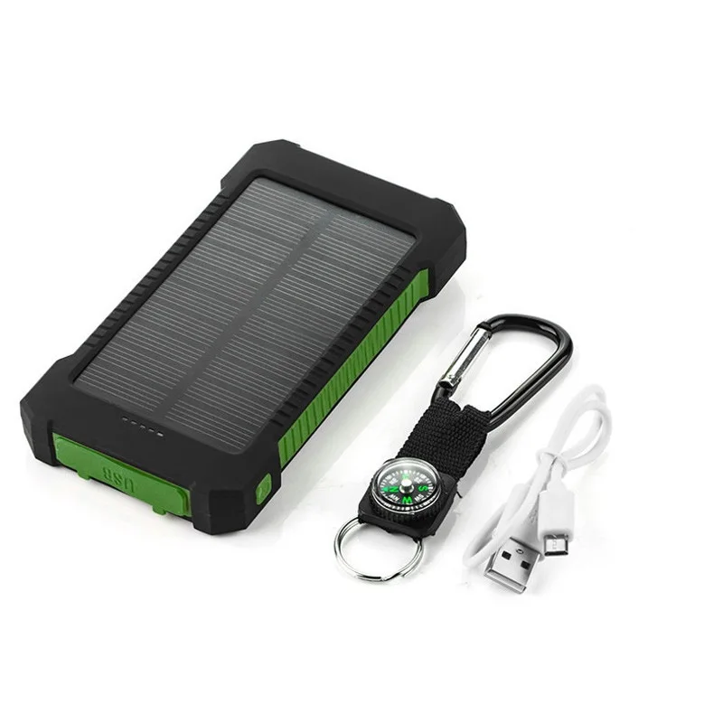 20000mAh Solar Power Bank Solar Mobile Phone Charger with Flashlight Comapss External Battery Poverbank for iPhone 12 11 Pro Xs slim power bank