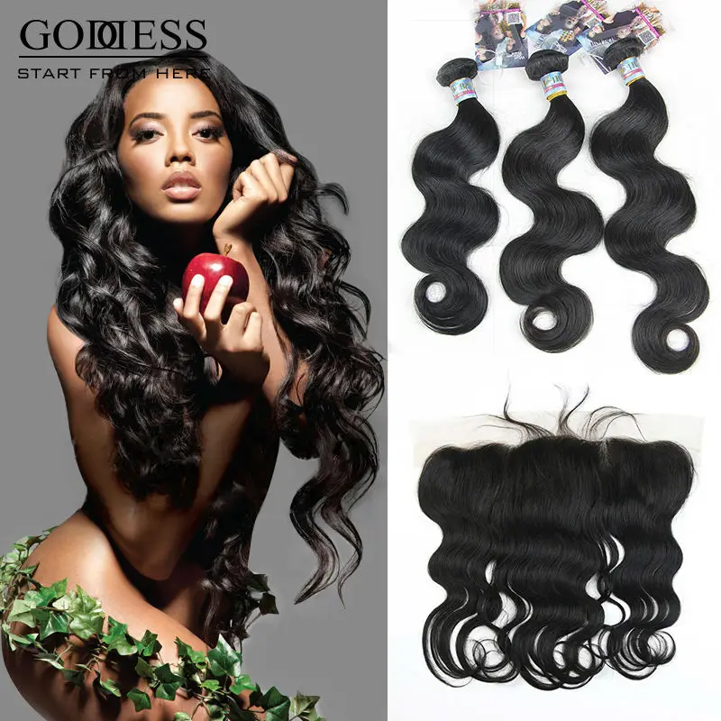 brazilian virgin hair body wave lace frontal closure
