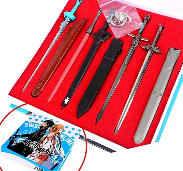 Anime SAO Sword Art Online Kirito Asuna Cosplay Sword Weapon Keychain