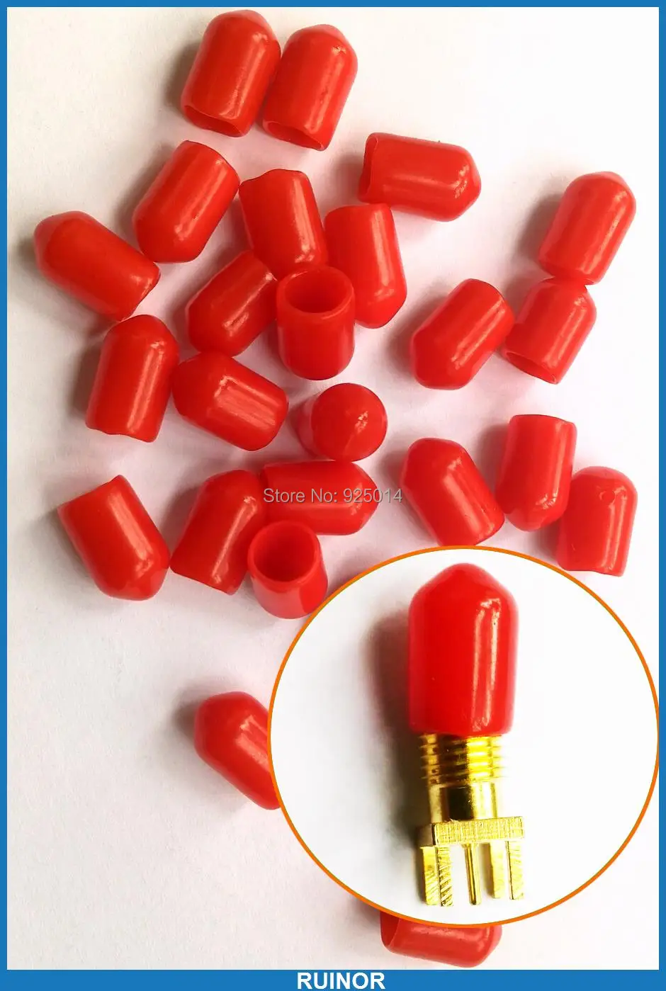 100PCS Diameter 6mm Plastic covers Dust cap Red for RF SMA female connector