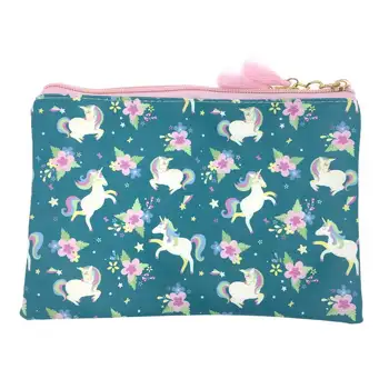 

KANDRA Women Small Unicorn Cosmetic Bag Clutch Purse Cute Makeup Bag with Tassel Travel Holiday Bag Kid's Zip Pouch Pencil Case