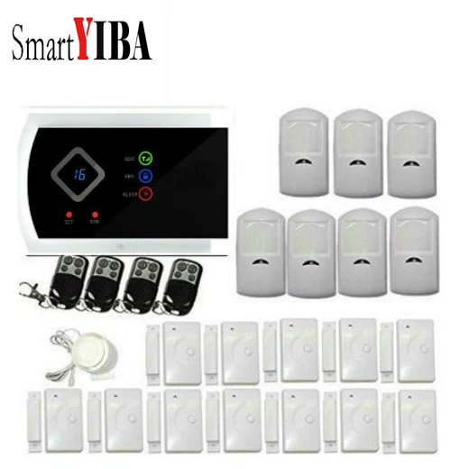 

SmartYIBA APP Control Touch Panel Security Alarm System+Motion PIR Sensor GSM Wireless Wired Security System Home Alarmes Kits