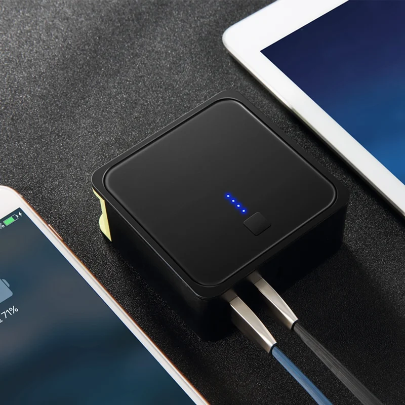 5000/10000 мАч 2 в 1 PD QC3.0 Быстрая Зарядка Power Bank с настенным USB зарядным устройством для