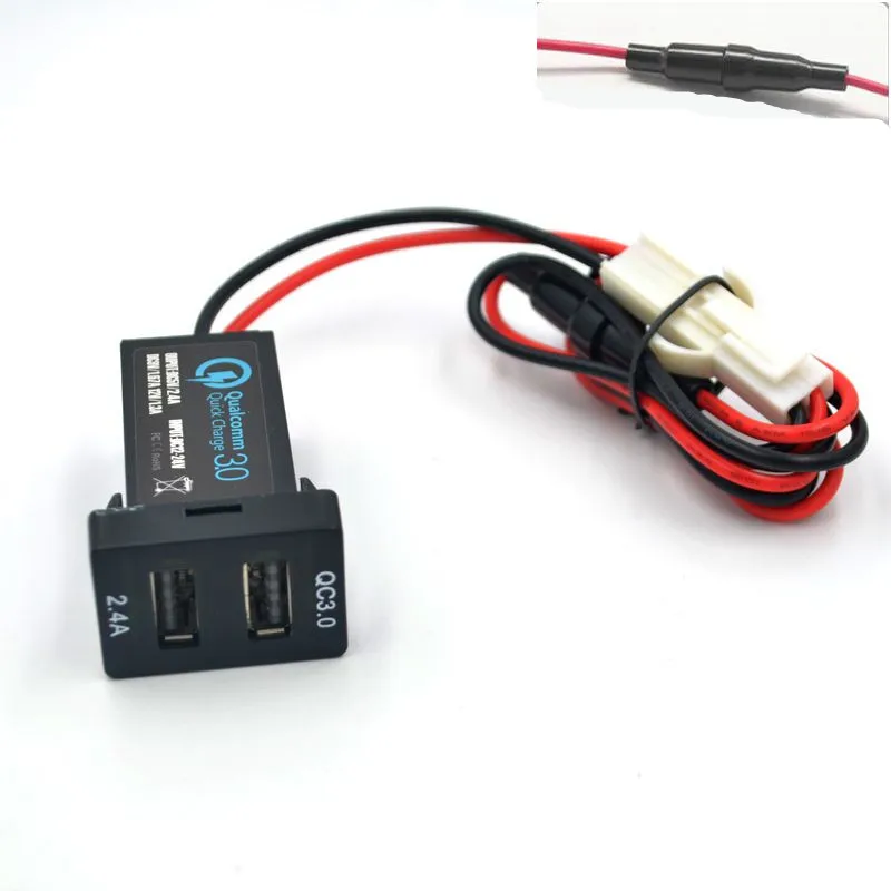 Автомобильное зарядное устройство с интерфейсом USB, двойной порт usb с QC 3,0, быстрая зарядка для Lexus IS250 GX460 ES350 IS300h IS200t LX570 RC200t ES300h