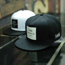 2017 Nuevos Hombres de Las Mujeres BROOKLYN gorra de Béisbol Letras Parche de Color Sólido Cap Hip Hop Gorras Snapback Del Sombrero Del Sol Sombreros de Cuero libre compras