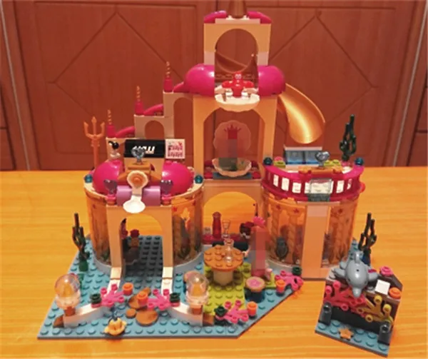 

Girls Princess Model Building Blocks Princess Mermaid Ariel's Undersea Palace Buildable Compatible with Kids Gift Set