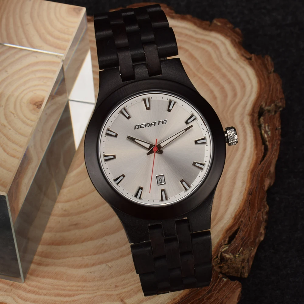 Деревянные мужские часы из легкого дерева, светящиеся деловые кварцевые наручные часы, аналоговые, новые, женские, ручной работы, подарочные часы W148A