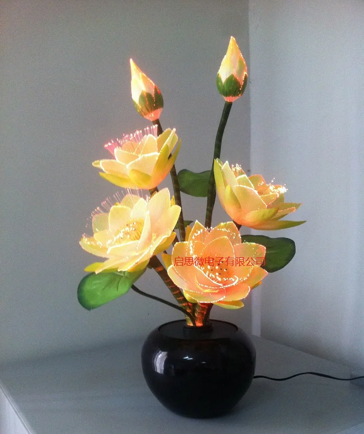 Светодиодный цветочный светильник s Лотос светильник лампа Будды Fo лампа Новинка художественный оптоволоконный цветок