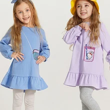 Balabala/детский комплект одежды из 2 предметов для девочек, Длинная толстовка+ штаны, комплект одежды для маленьких девочек