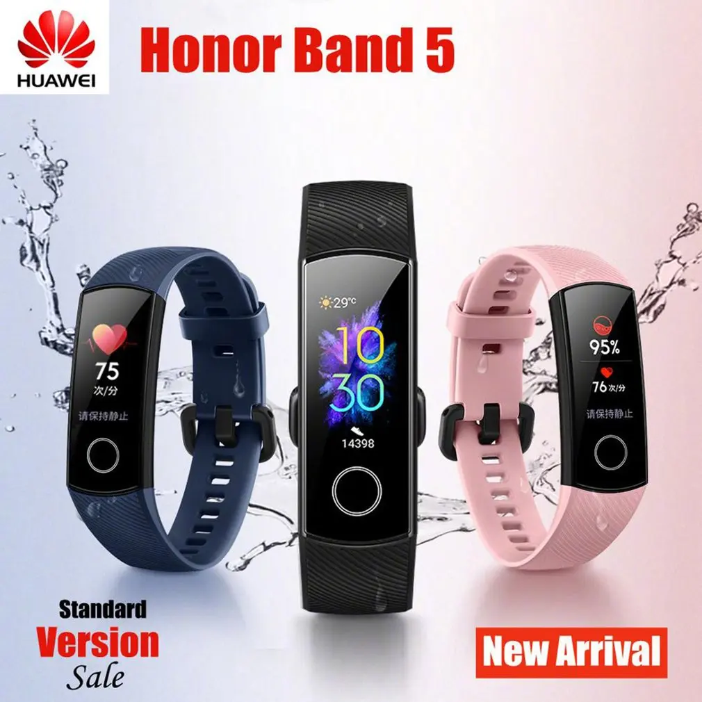 Detectar a Frequência Huawei Originais Honra Banda Pulseira Inteligente Cardíaca Oxímetro Magic Color Touch Screen Nado Curso Dormir Nap Smartband 5