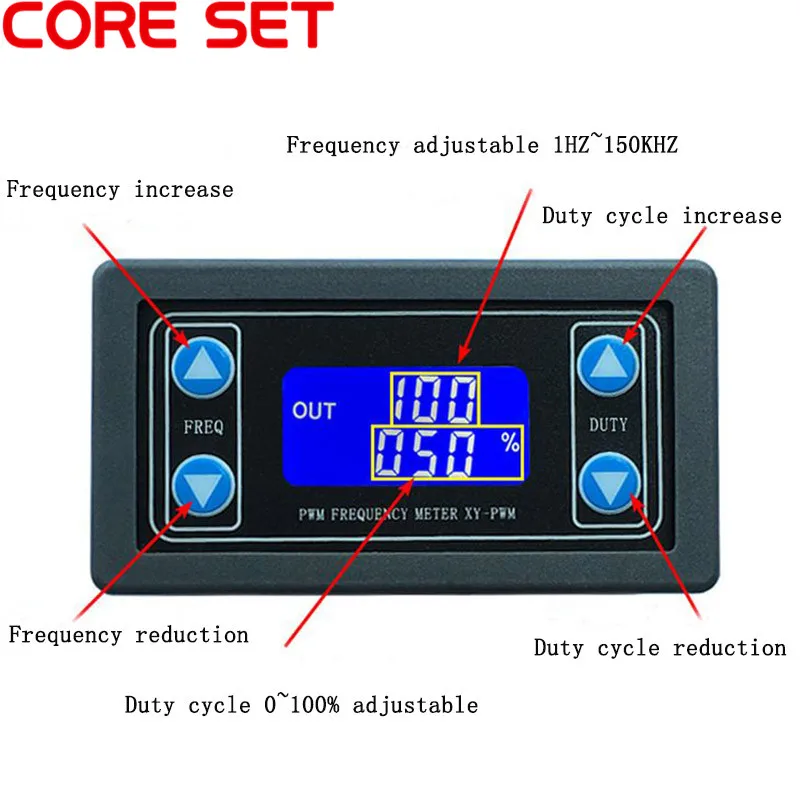 

1HZ~150KHZ PWM Pulse Frequency Duty Cycle Adjustable Module Signal Generator