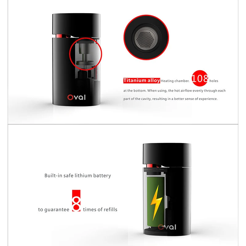 Kingtons oval vaporizer electronic cigarette for dry herb wax All-in-one kit (5)