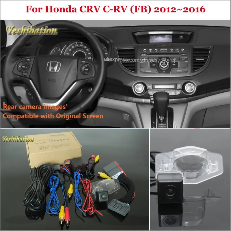 Achat Vue Arrière de voiture Back Up N ° Caméra Ensembles Pour Honda CRV C RV (FB) 2012 ~ 2016 RCA et Écran D origine Compatible