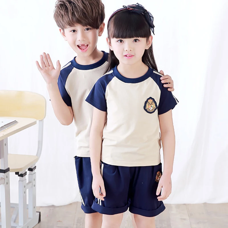 

Kindergarten uniform summer uniform set primary school children's wear pure cotton children's wear children's clothing