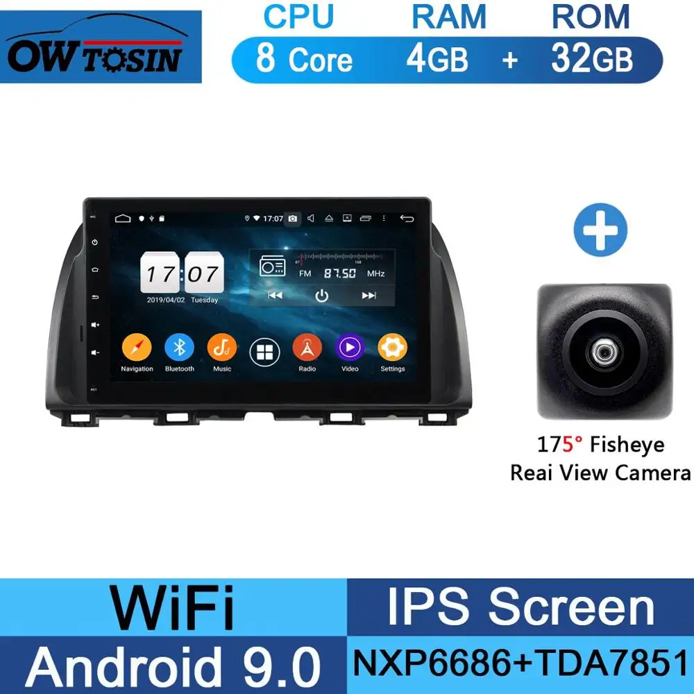 10," ips 8 ядерный 4 Гб+ 64 ГБ Android 9,0 автомобильный dvd-плеер для Mazda CX-5 CX5 CX 5 Atenza 2012- gps Радио DSP Parrot BT CarPlay - Цвет: 32G Fisheye Camera