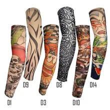 Летняя уличная велосипедная унисекс ледяная втулка УФ Защита Код высокая эластичная дышащая Татуировка печать рукав