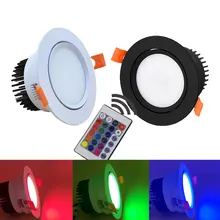 GD 4pcs 3W 6W 9W RGB LED Recessed Downlight COB 220V RGB LED Ceiling Lighting Color Changeable LED RGB Spot With Remote Control GD 4pcs 3W 6W 9W RGB LED Recessed Downlight COB 220V RGB LED Ceiling Lighting Color Changeable LED RGB Spot With Remote Control