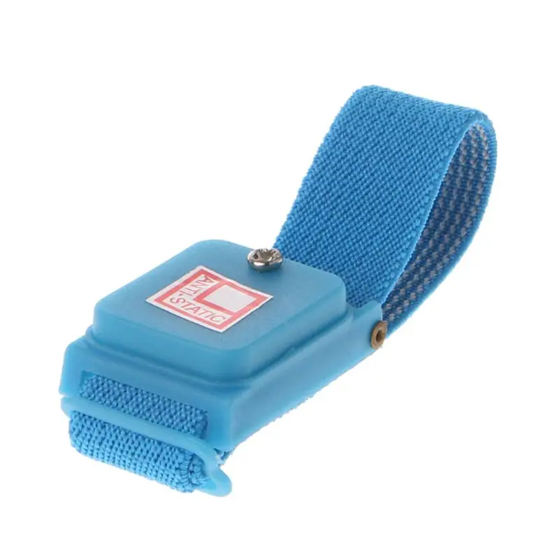 Синий Антистатический ремешок для запястья беспроводной Регулируемый электростатический Токосъемник браслет
