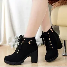 Женские ботинки; стиль; классические женские ботинки; сезон осень; водонепроницаемая обувь; обувь черного цвета; большие размеры 35-42