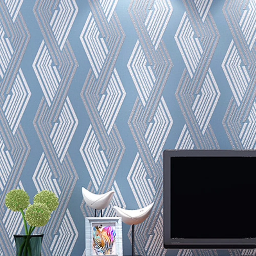 

beibehang Modern simple lines Lingge living room bedroom TV background wallpaper 3D stereo relief abstract non-woven wallpaper