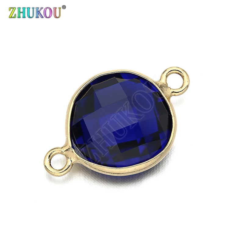 

1pcs 13*21mm Charms Women Necklace Pendants Cubic Zirconia Round Connectors DIY Jewelry Findings Accessories, Model: VS284D