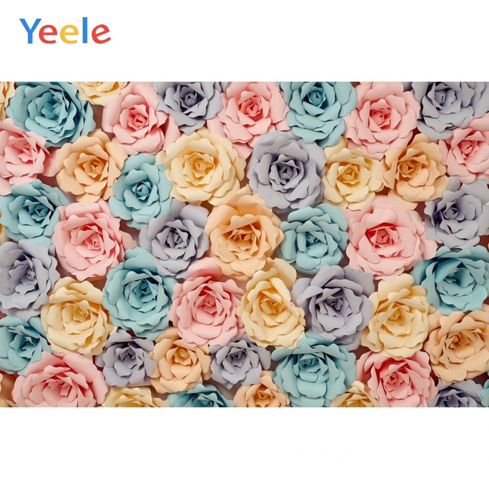 

Yeele Blossom Paper Flowers Photography Backdrops Baby Portrait Wallpapers Decor Of Photographic Backgrounds For Photo Studio
