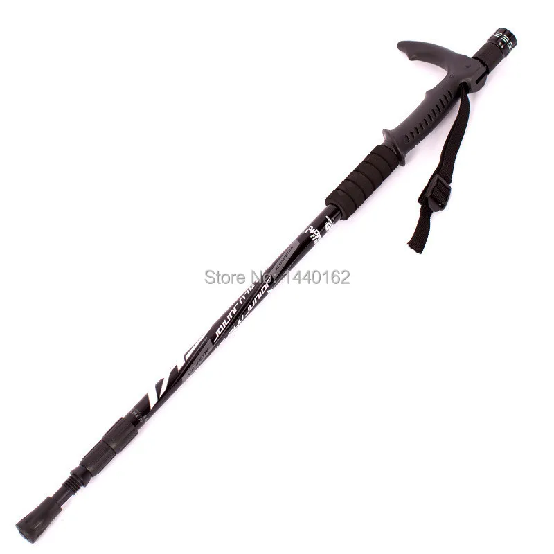 Telescope T handle Aluminium climbing sticks nordic walking trekking hiking poles with 9LED and compass | Спорт и развлечения