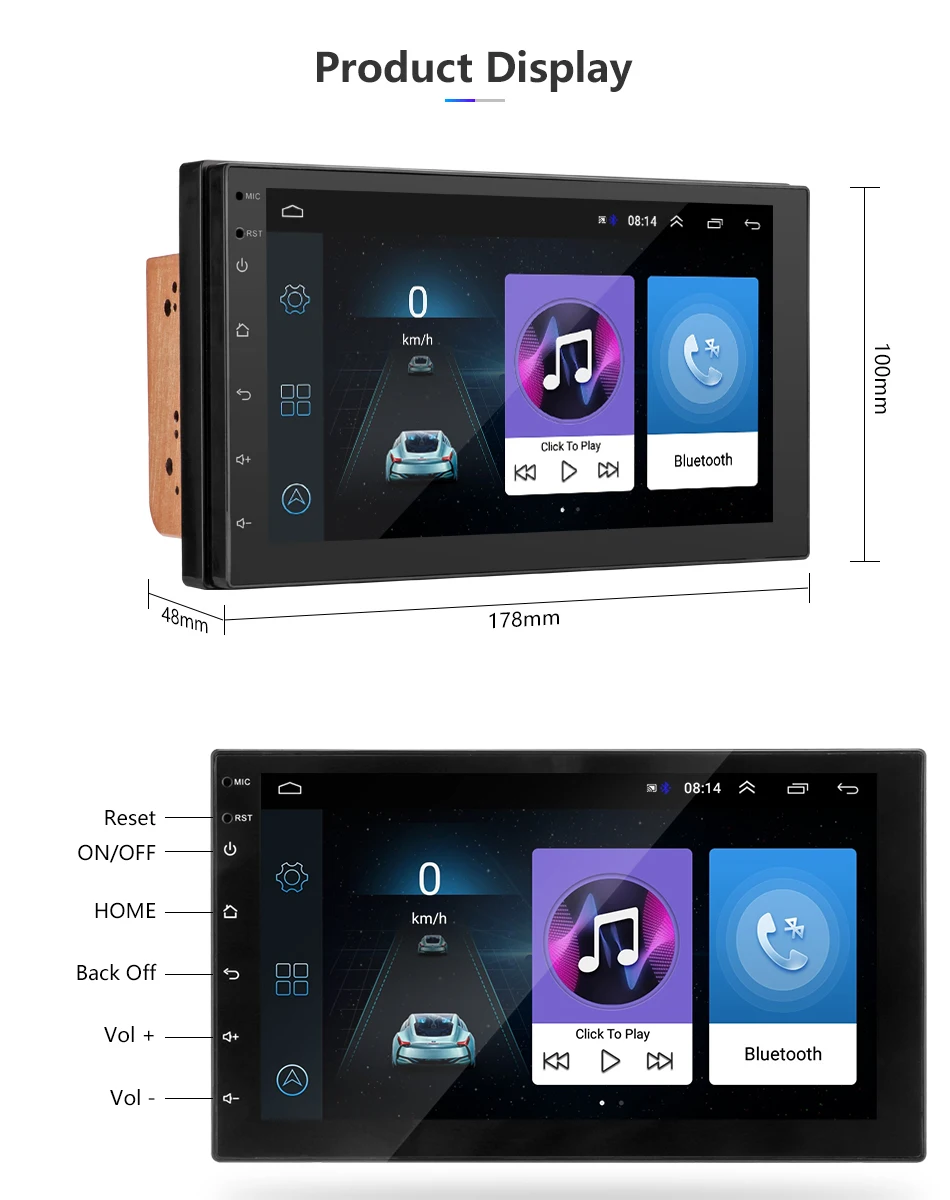 2 Din автомагнитола 7 дюймов сенсорный Mirrorlink Android плеер сабвуфер Авторадио Bluetooth Камера заднего вида магнитофон Carplay