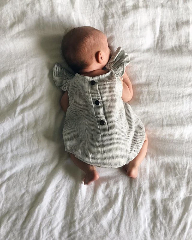 HTB1QdNcazzuK1Rjy0Fpq6yEpFXaM 2019 Brand New Newborn Infant Kids Baby Girl Boy Romper Petal Sleeveless Striped Cotton Jumpsuit Playsuit Summer Clothes 0-18M