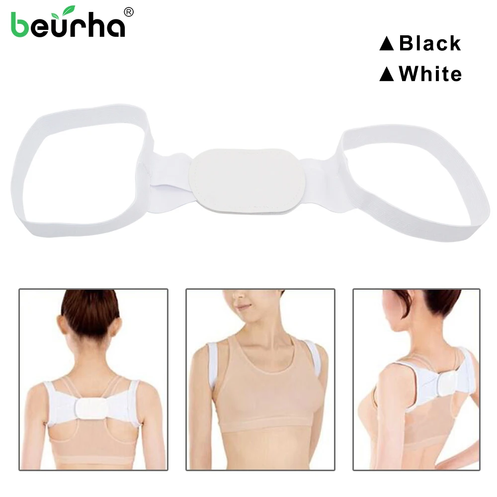 

Black White Spine Posture Corrector Protection Back Shoulder Posture Correction Band Humpback Back Pain Relief Corrector Brace
