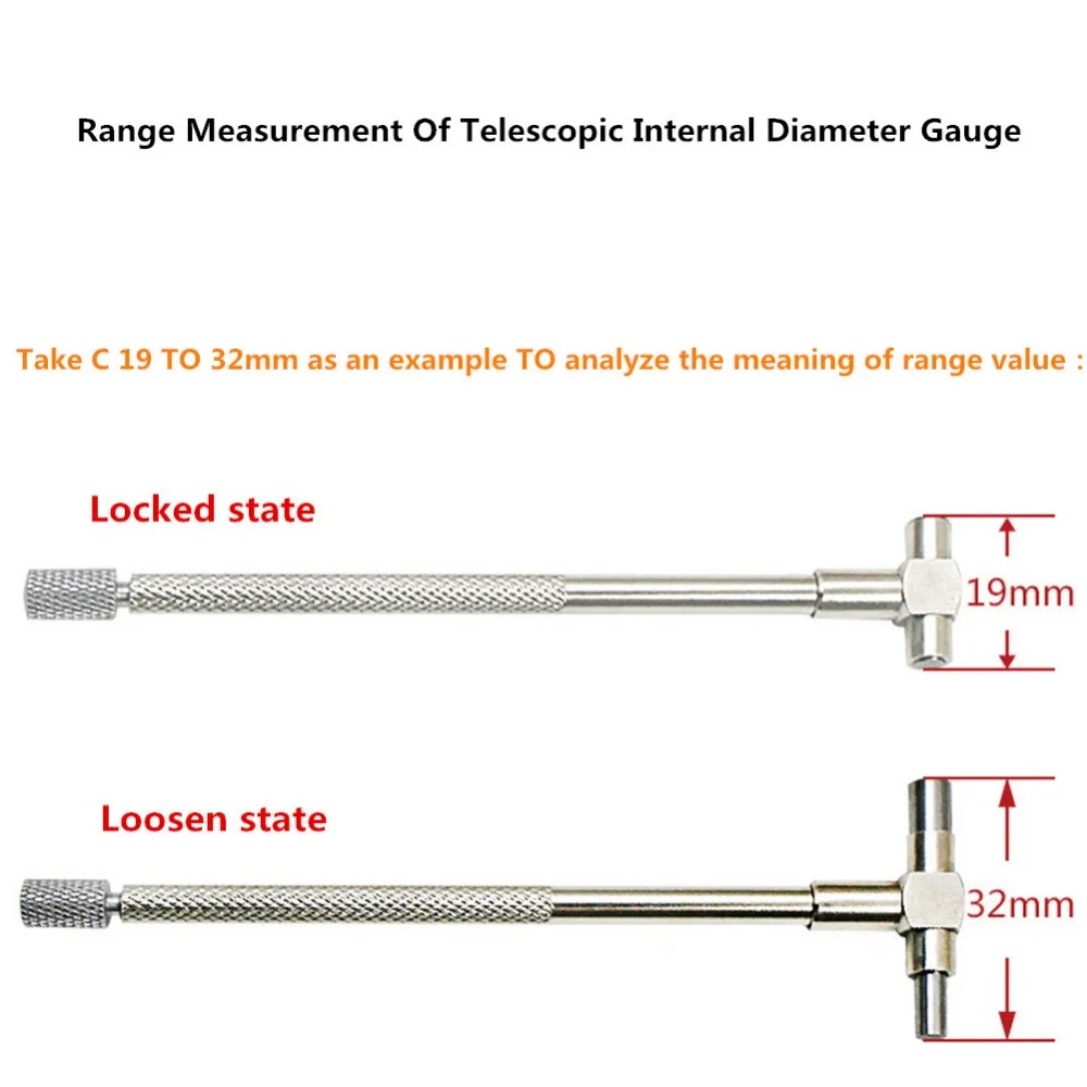 6 шт. Телескопический Калибр 8-150 мм(5/1"-6") регулируемый внутренний диаметр Калибр углеродистая сталь измерительные инструменты набор HY21