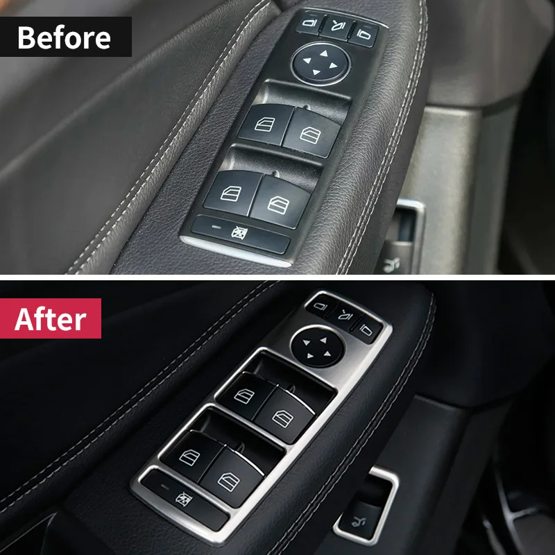 Ручку двери окна лифт кнопка включения обложки отделкой рамки для Mercedes Benz A W176 B W246 C W204 E W212 GLE W166 CLA W117 GLA X156
