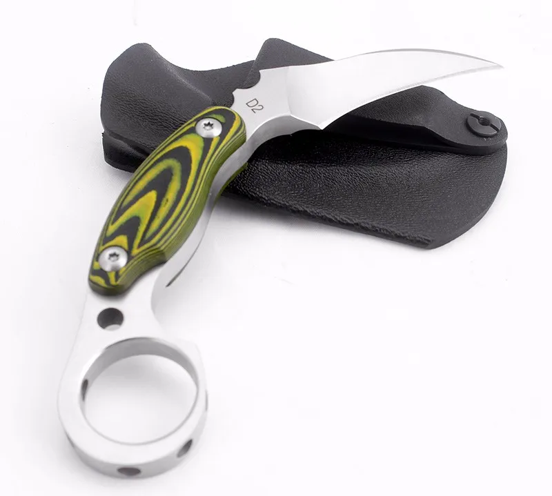 Tanie Wysokiej jakości stal D2 Karambit nóż Mikta uchwyt polowe noże myśliwskie survival nóż taktyczny kieszonkowe narzędzia edc
