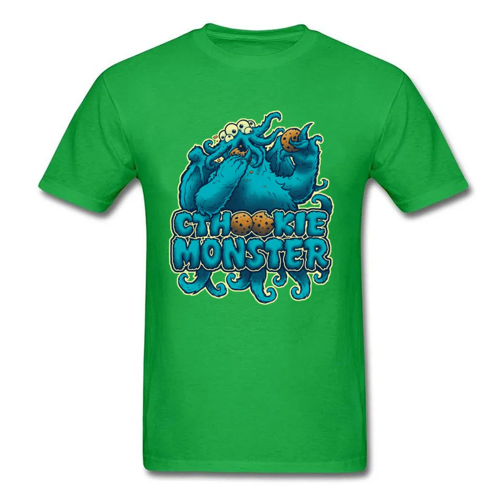 cthookie monster 5175 Tops Shirt Brand New Crewneck Printed On Short Sleeve Pure Cotton Men Top T-shirts Design Tee-Shirts cthookie monster 5175 green