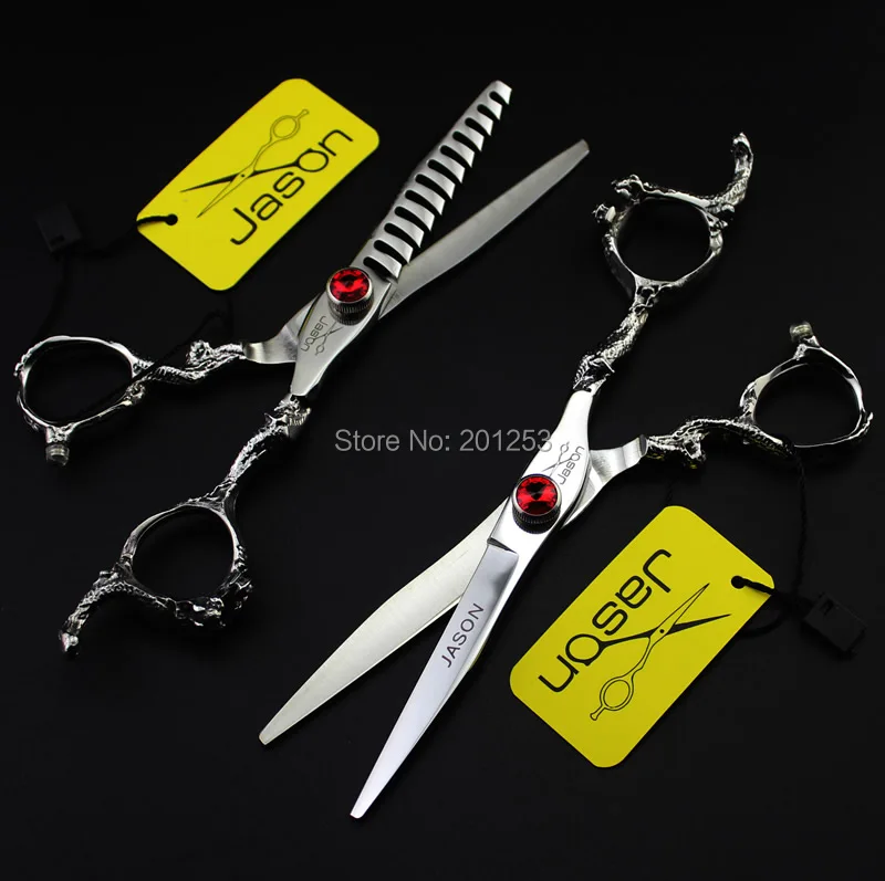 

Professional 6Inch Cutting Scissors and Thinning Scissors Kits,JP440C Dragon Pattern Hair Shears for Salon Barbers 1set LZS0459