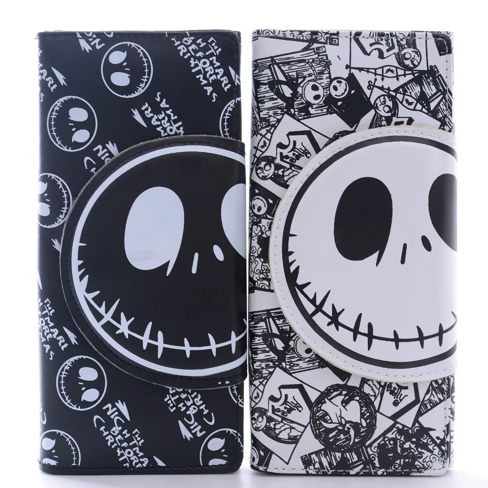 Portabel Jack Tengkorak Hitam Putih PU Koin Tas Dompet Kartu Pouch Portabel Jack Tengkorak Hitam Putih PU Koin Tas Dompet Kartu Pouch