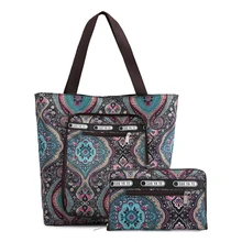 Большая вместительная Женская многоразовая складная сумка для покупок, нейлоновая большая женская сумка-тоут, Цветочная сумка для продуктов, перерабатываемая сумка для организации