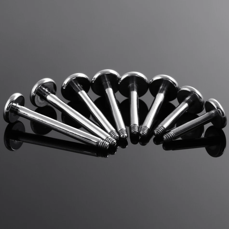 50pcs/lot G23 Titanium Labret Bar Replacement Parts Screw Thread Head 16g 14g Gauge For Lip Ring Piercing Body Jewelry